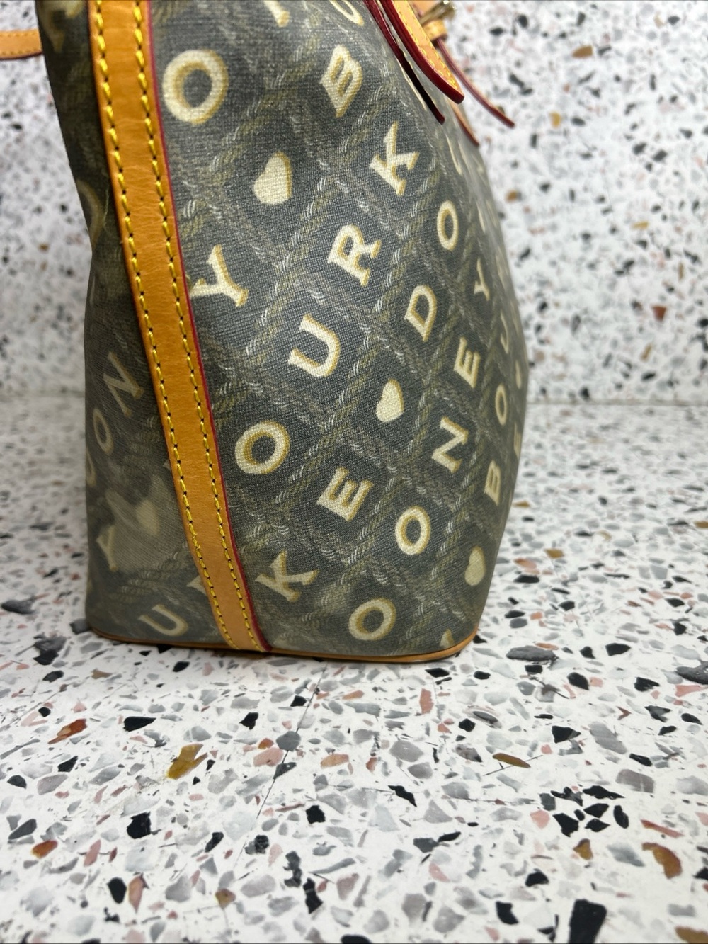 Dooney And Bourke East West Tote Y2K-era "Crossword" or "It" Collection - Picture 8 of 16